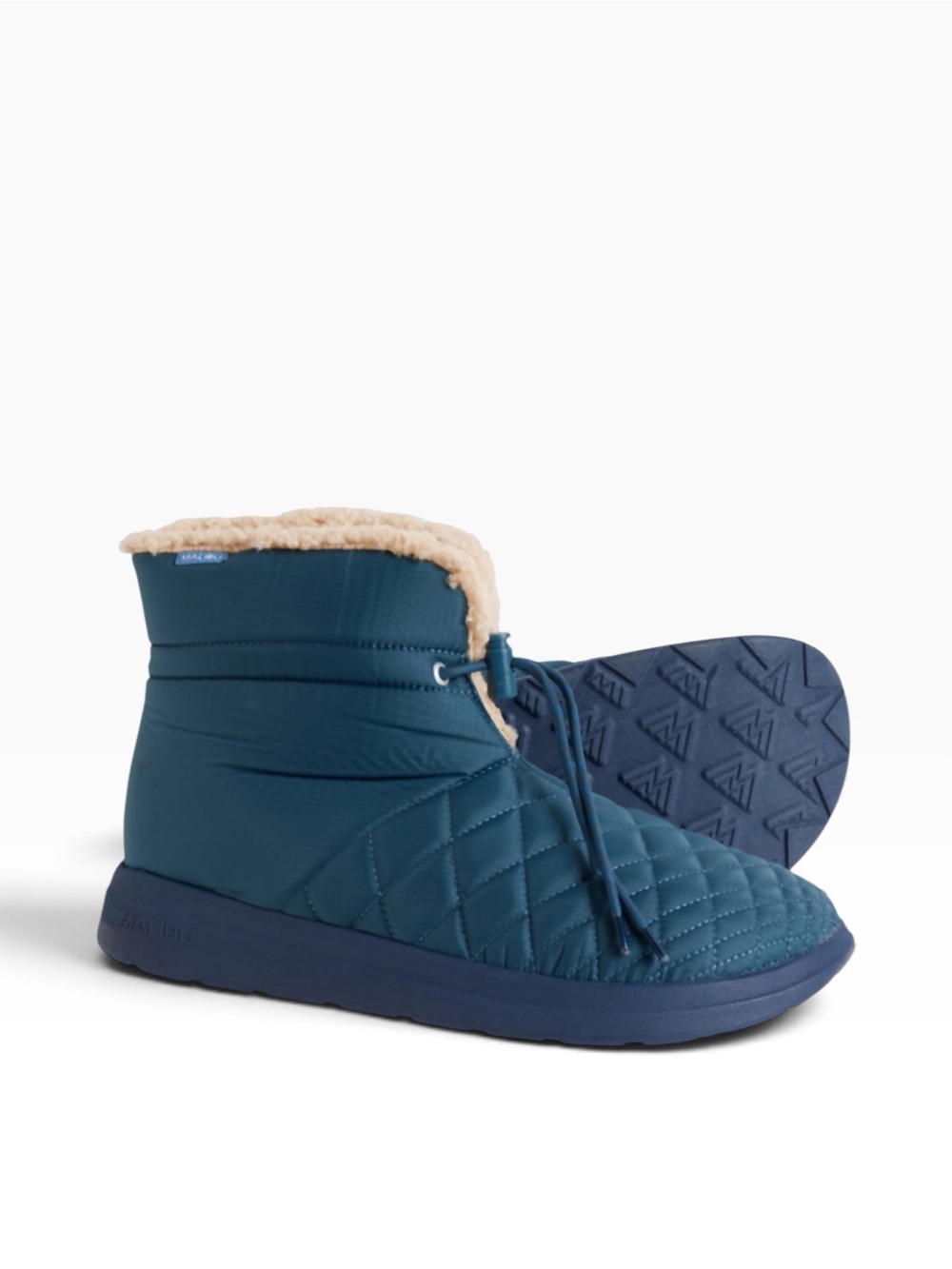Malibu Sandals Chukka Boots Blue Vegan Drawstring Quilted Shoes Mens US 8 NEW